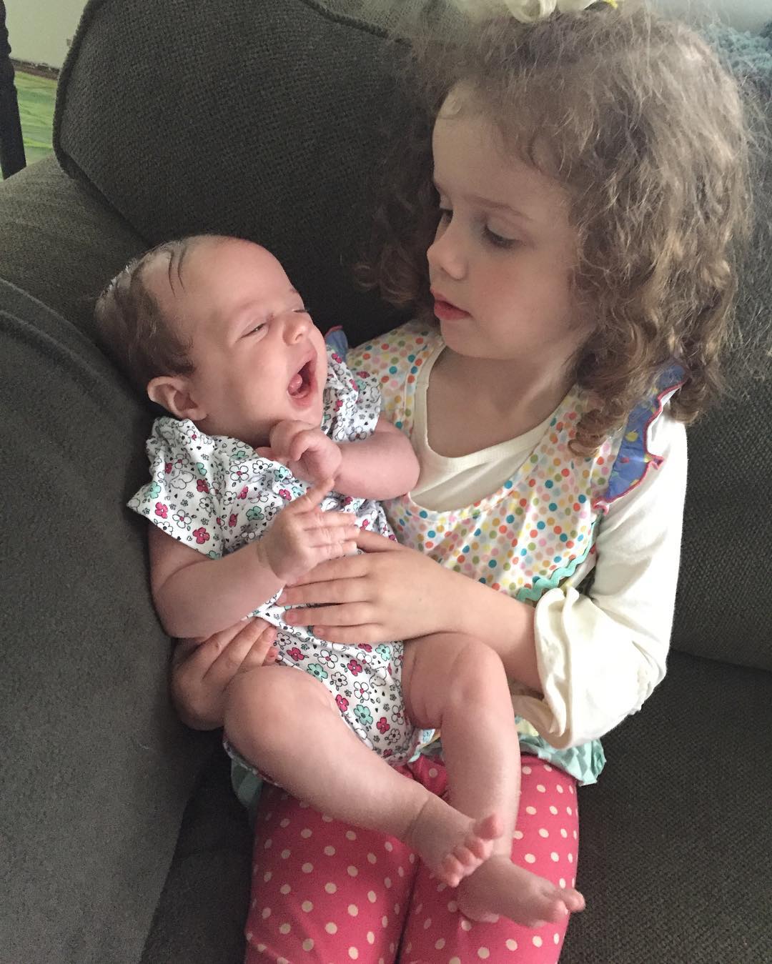 Look at #Rosebud holding Piper! #cousins