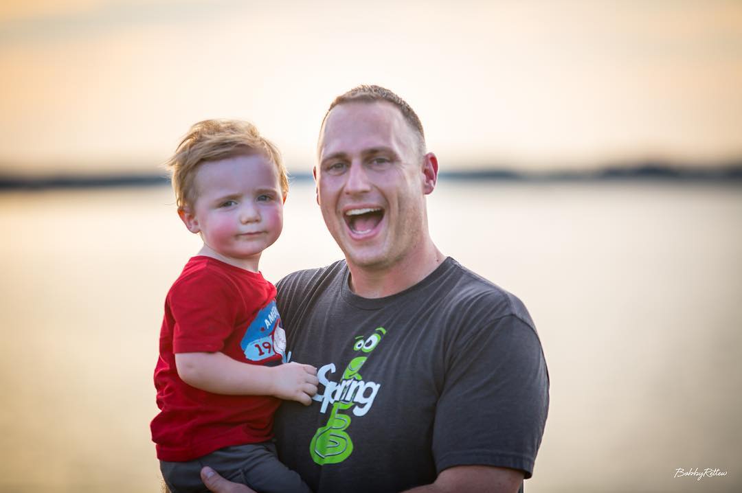 That happy @tomharen with Milo during the golden hour at Hartwell Dam! #Canon #5dmarkiii #tw