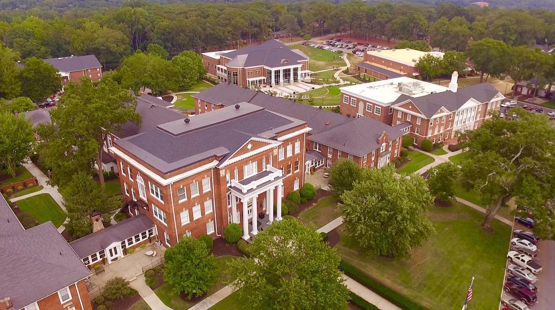It is cool to see the contrast in buildings, from the original brickwork to the new construction of the student center in the background! #DJI #djiphantom3