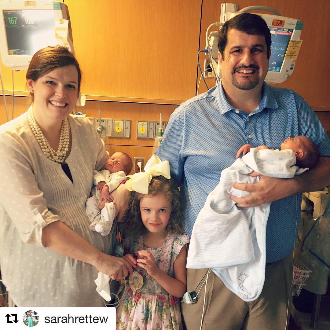 I finally received the best #fathersday present, a picture with Sarah, Rose, George, and Henry! It is hard to believe this little family has now grown to five. Thankful to everyone in our “village” who has helped us along the way! #bestfathersdayever #twinslife #nicu