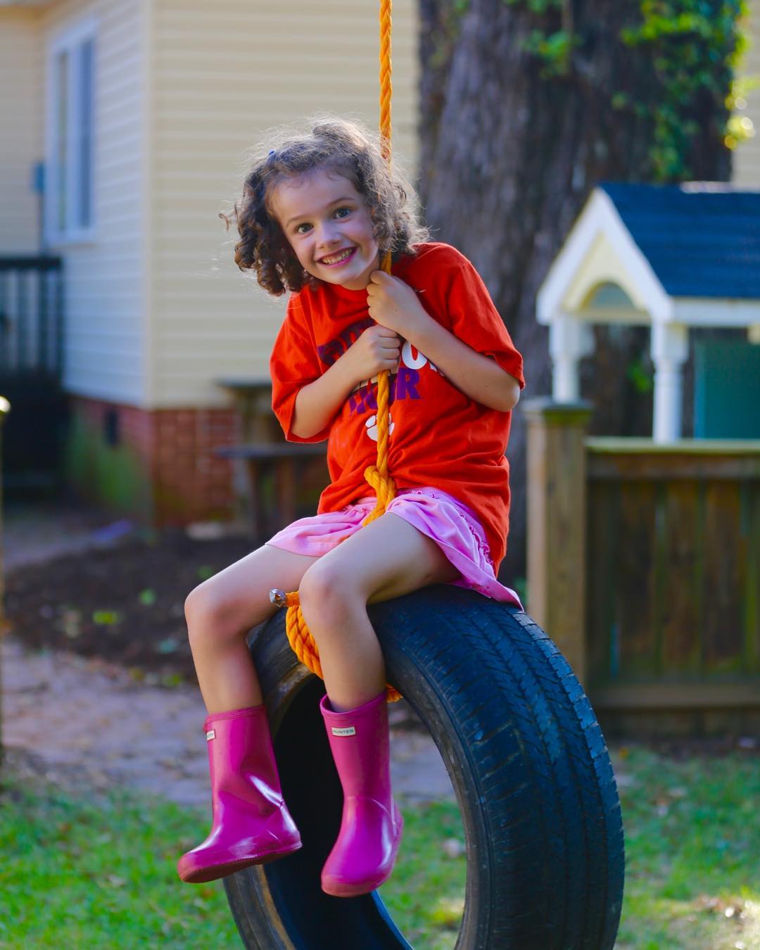 Yep…Rosebud loves her new tire swing! #daddyscore #camerapapa #canon #5dmkiii